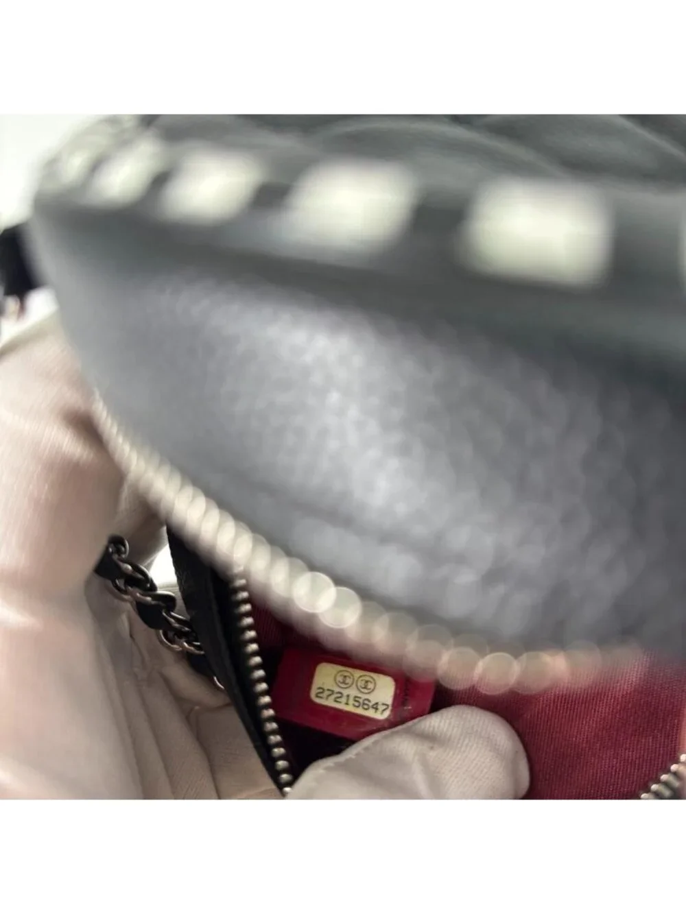 Chanel CC Filigree Caviar Leather Round Shoulder